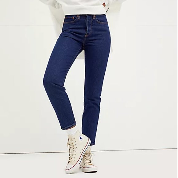 NWT Levi’s Premium 501 High Rise Skinny Jeans in Blue - Picture 4 of 11